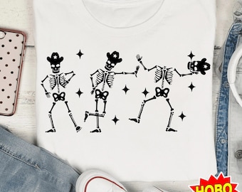 Cowboy Skeletons Svg, Dancing Skeletons SVG, Halloween Svg, Skeletons Halloween Svg, Cowboys Svg, Western Halloween Svg png Cut file png