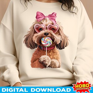 Goldendoodle Coquette PNG Coquette Valentinstag PNG Doodle Mom Coquette PNG Goldendoodle Sublimationshemd Liebe Png Coquette Valentinstag