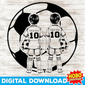 2 Soccer Player Svg, Sports Svg, Soccer Svg, Customized Soccer Player Svg, Soccer team svg, Personalized Soccer Player svg Clipart Design