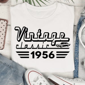 Vintage klassische 1956 SVG, 68. Geburtstag svg, Vintage Geburtstags-Vati-Svg, Opa 68
