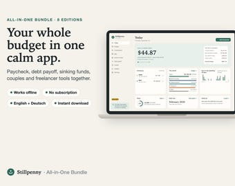 All in One Budget Planner App Bundle: Paycheck, Debt Payoff, Sinking Funds, Couples, Freelancer