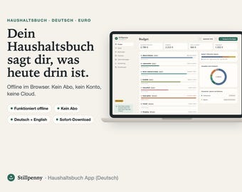 Haushaltsbuch App in German, Offline Budget Planner with Bank CSV Import and Fixed Costs