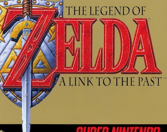 Legend of Zelda A Link to the Past SNES &Cover 12" x 18", 20" x 30", and 24" x 36" Video Game Poster