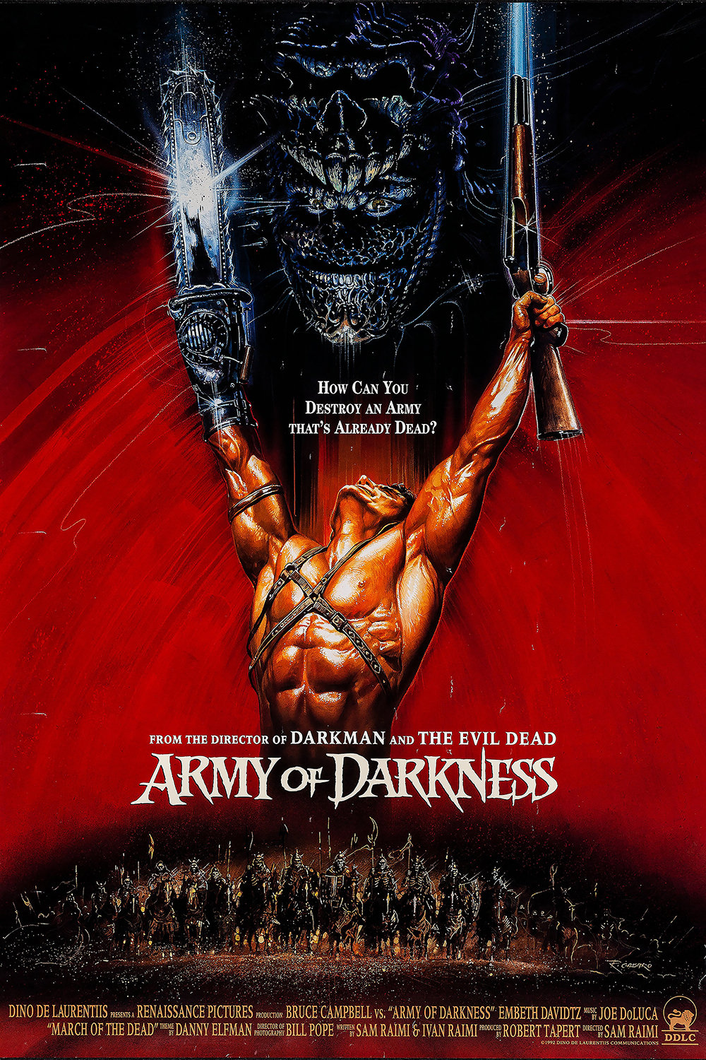 ARMY OF DARKNESS - EVIL DEAD 3 - RAIMI / CAMPBELL - ORIGINAL LARGE MOVIE  POSTER