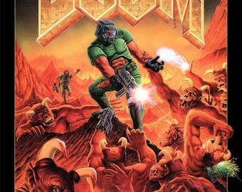 Slayer of DOOM I and DOOM II Video Game Poster- Multiple Sizes Available