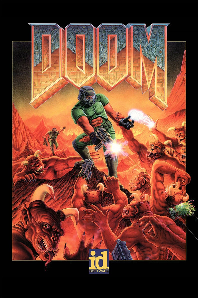 Slayer of DOOM I and DOOM II Video Game Poster Multiple Sizes Available image 1