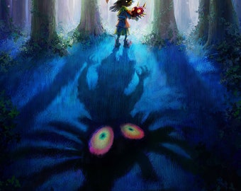 Affiche du jeu vidéo The Legend of Zelda: Majora’s Mask 3D V1 18 x 24 »