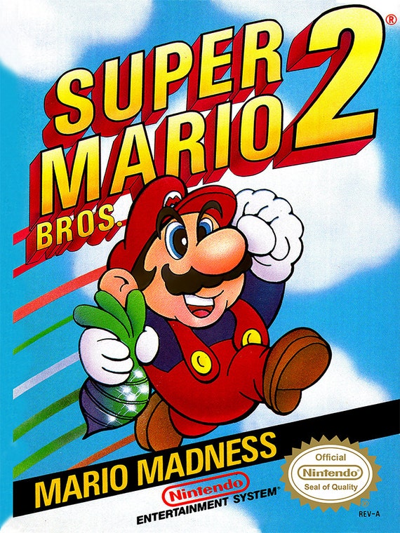 Super Mario Bros 2 NES 18 X 24 Video Game Poster 