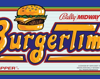 Burger Time, Arcade, 12 x 36" Video Game Poster, Print