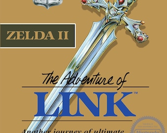 Zelda II The Adventure of Link NES Cover 12" x 16", 18" x 24" Video Game Poster