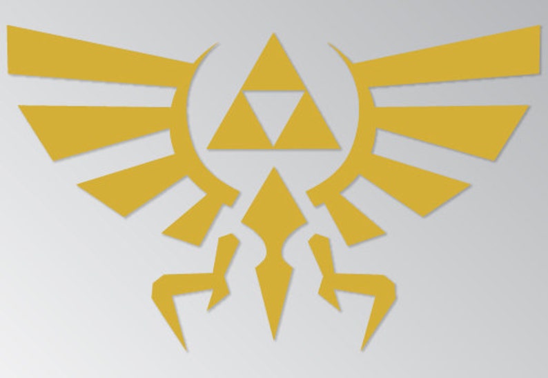 Legend Of Zelda Hyrule Crest Metallic Gold Vinyl Decal Etsy