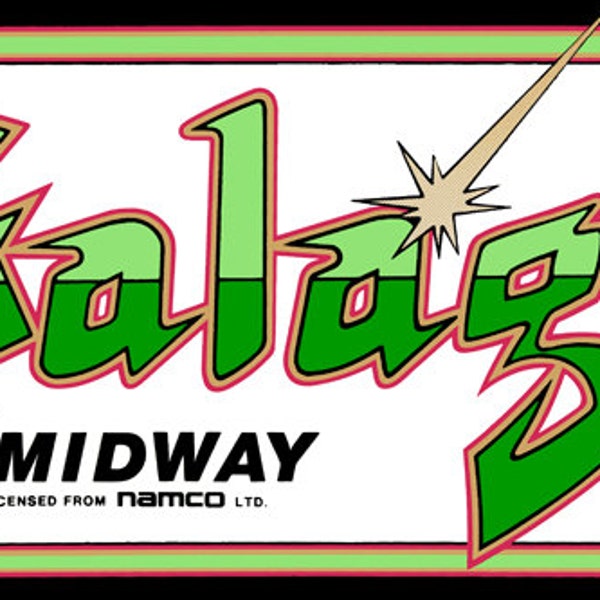 Galaga Marquee, Arcade, 12 x 36" Video Game Poster, Print