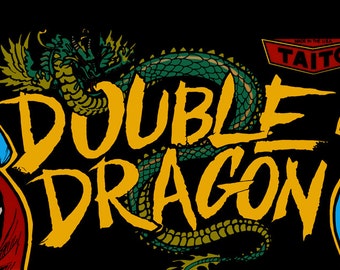 Double Dragon Arcade Sign, Classic Arcade Game Marquee, Game Room Tin Sign  A336