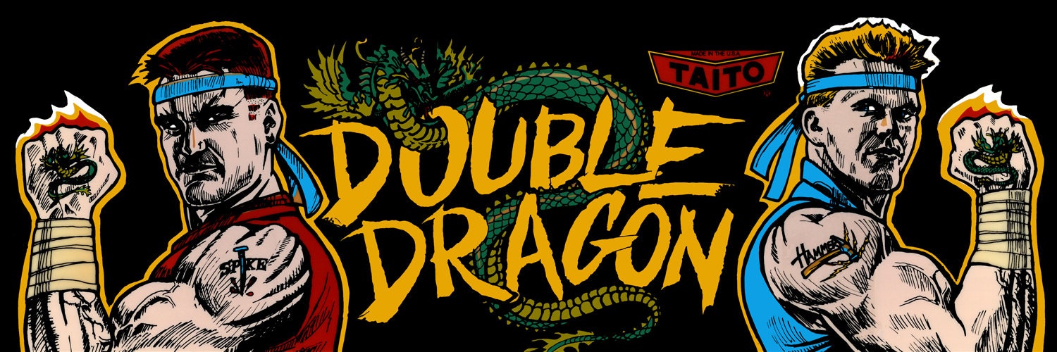 Double Dragon Arcade Sign, Classic Arcade Game Marquee, Game Room Tin Sign  A336