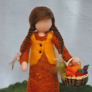 Autumn Waldorf inspired needle felted Standing doll: Harvest  Maiden