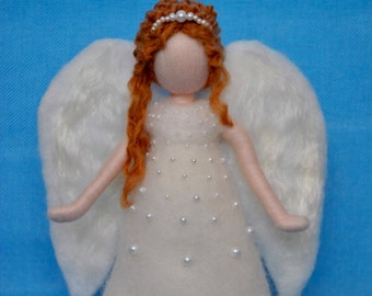 Christmas Home Decor  Angel Tree Topper  : Angel in white. Made to order