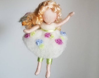 Pastel Little Fairy  Needle Felted wall hanging ornament   : Fairy Decor Mobile