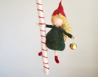 Christmas ornament Needle Felted little gnome