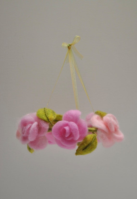 Flower mobile /Felt Flower Hanging Crib/ Waldorf inspired Etsy