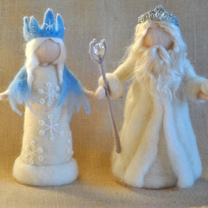 Waldorf inspired Needle felted /Standing doll: Queen Winter image 2