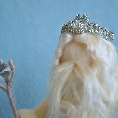Waldorf inspired Needle felted /Standing doll: King Winter with orders crown