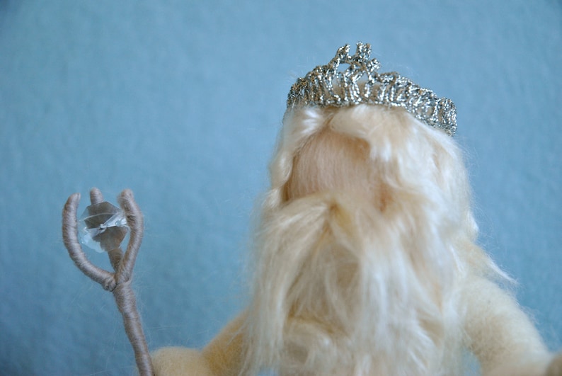 Waldorf inspired Needle felted /Standing doll: King Winter with crown image 5