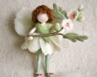 Flower Fairy Waldorf inspired needle felted doll: Spring Fairy