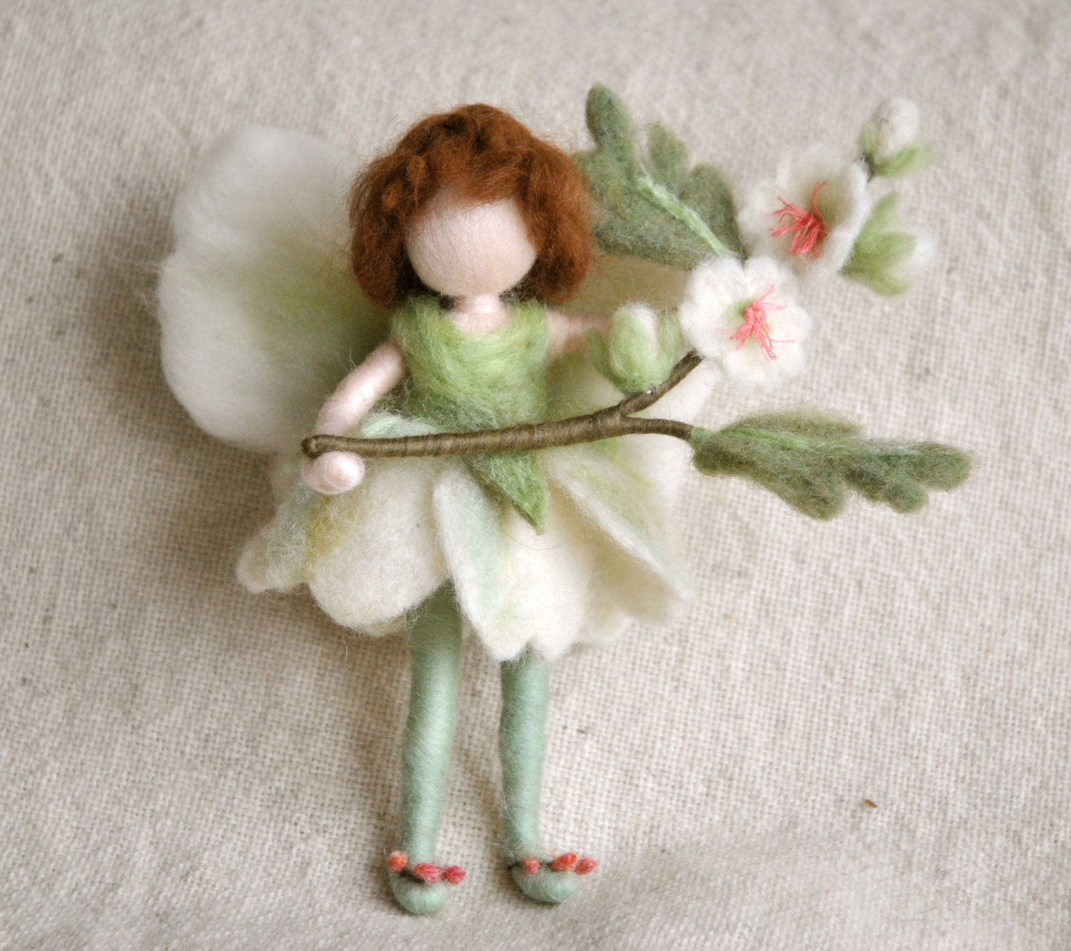 Waldorf Flower Fairy,home decoration nature,spring,fiber arts office,classroom,gift,small,handmade,custom,nature table