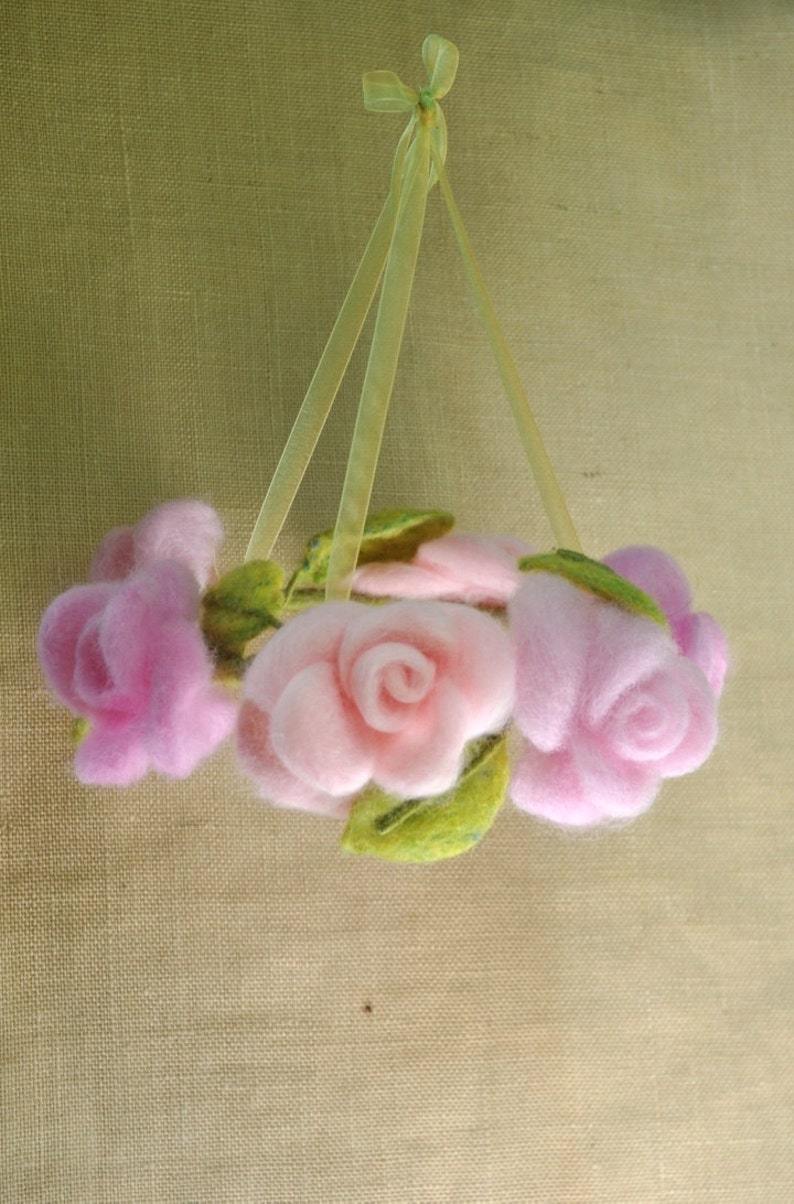 Flower mobile /Felt Flower Hanging Crib/ Waldorf inspired Etsy