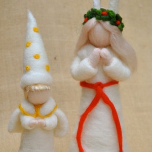 Saint Lucia Waldorf inspired  Christmas doll : Sta. Lucia and the Star Boy. Made to order