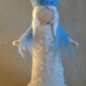 Waldorf inspired Needle felted /Standing doll: Queen Winter image 1