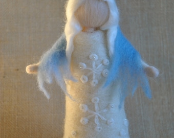 Waldorf inspired Needle felted /Standing doll: Queen  Winter