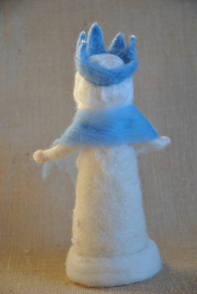 Waldorf inspired Needle felted /Standing doll: Queen Winter image 3