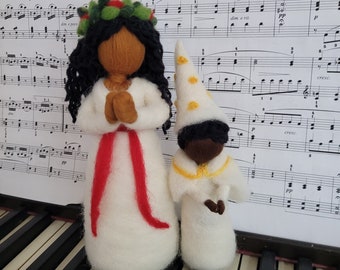 READY TO SHIP Saint Lucia Waldorf inspired  Christmas doll : Sta. Lucia and the Star Boy.