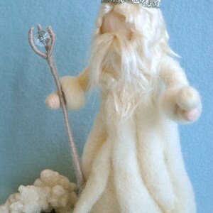 Waldorf inspired Needle felted /Standing doll: King Winter with crown image 3