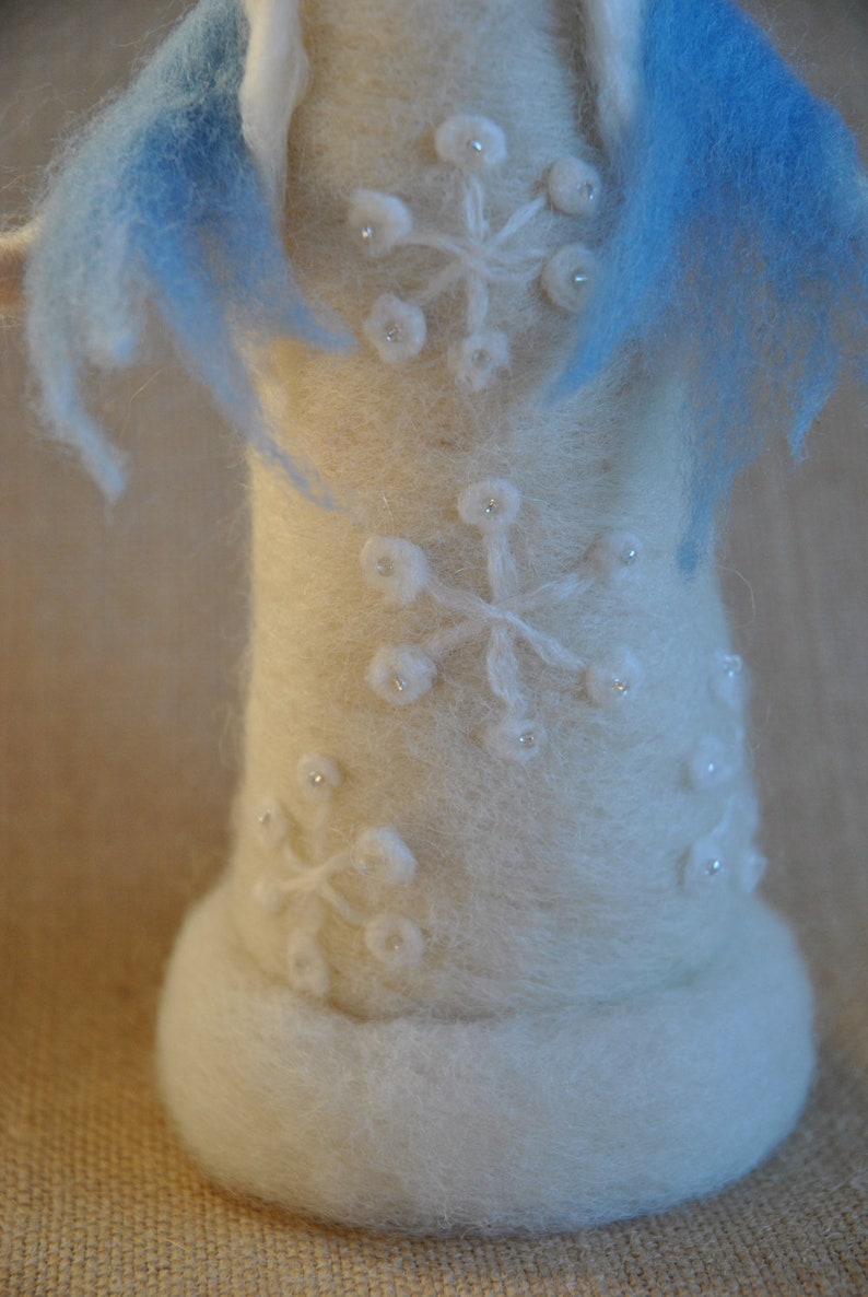 Waldorf inspired Needle felted /Standing doll: Queen Winter image 5