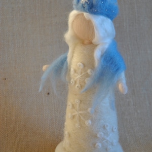 Waldorf inspired Needle felted /Standing doll: Queen Winter image 4