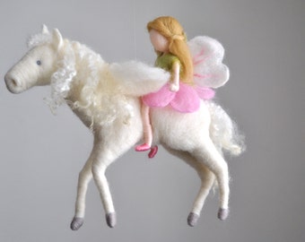 Wall Hanging Children Room Decoration :  Fairy and the Pegasus