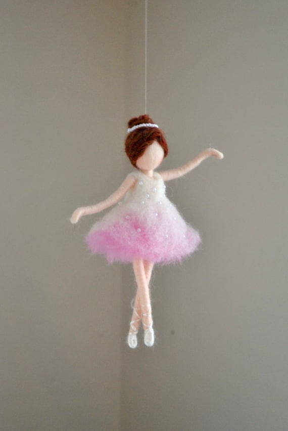 Needle Felted Wool Ornament : Ballerina in | Etsy