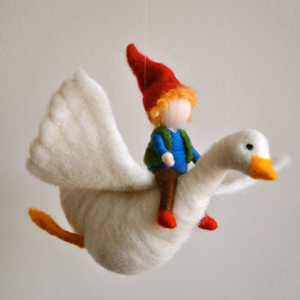 Room Ornament  Waldorf Inspired  : The boy and the goose