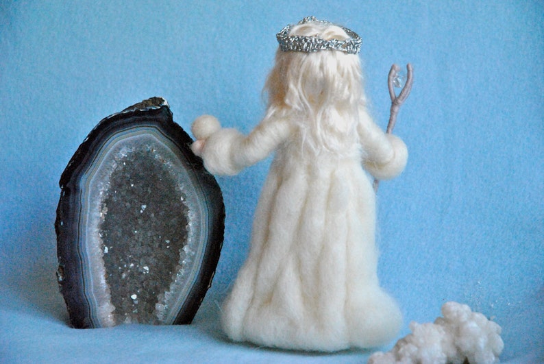 Waldorf inspired Needle felted /Standing doll: King Winter with crown image 4
