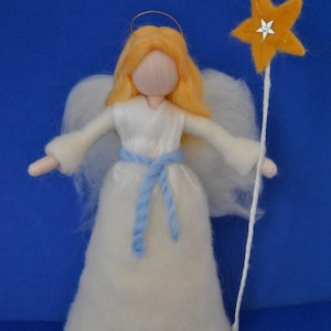 Christmas Tree Topper  Waldorf inspired soft sculpture: Angel with star