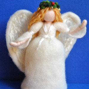 Christmas Tree Topper Waldorf Inspired : Angel with crown MADE TO ORDER
