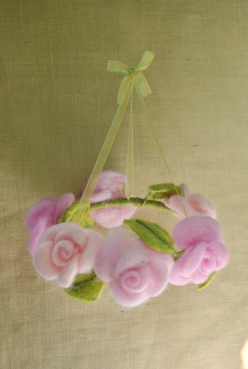 Flower mobile /Felt Flower Hanging Crib/ Waldorf inspired Etsy