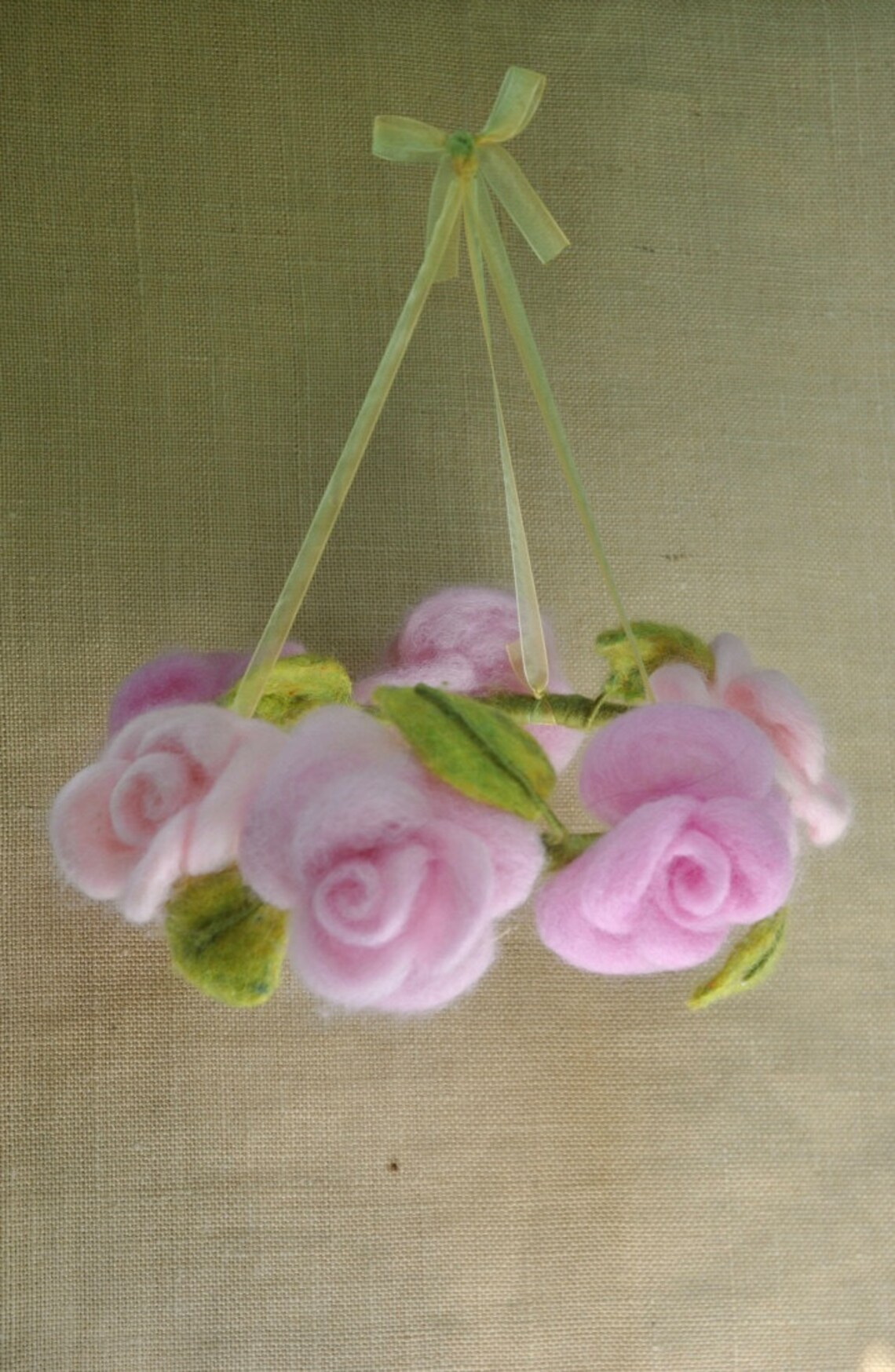 Flower mobile /Felt Flower Hanging Crib/ Waldorf inspired Etsy