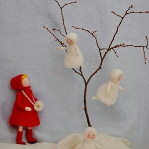 Seasonal Table Waldorf inspired dolls :The  snow children. Made to order