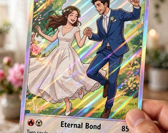Personalized Photo Trading Card with Segmented Holographic Foil