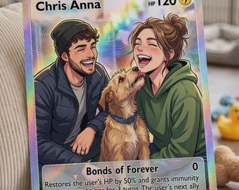 Custom Photo Trading Card with Textured Segmented Holographic Finish