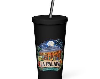 Insulated tumbler with a straw