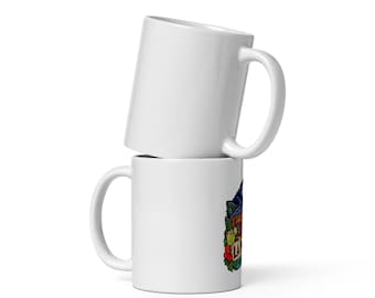 White glossy mug